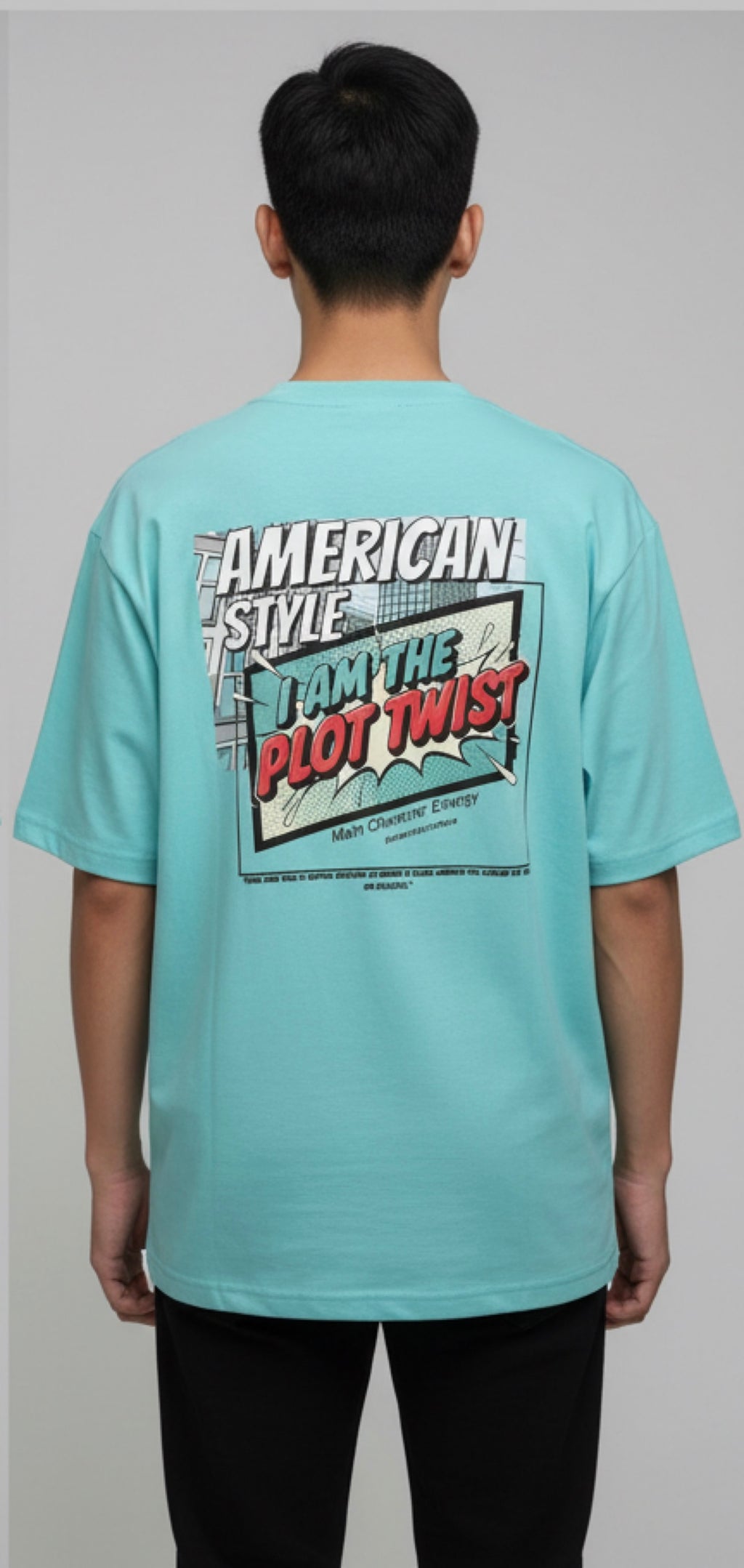 I Am The Plot Twist” Oversized Tee – Aqua  Unisex