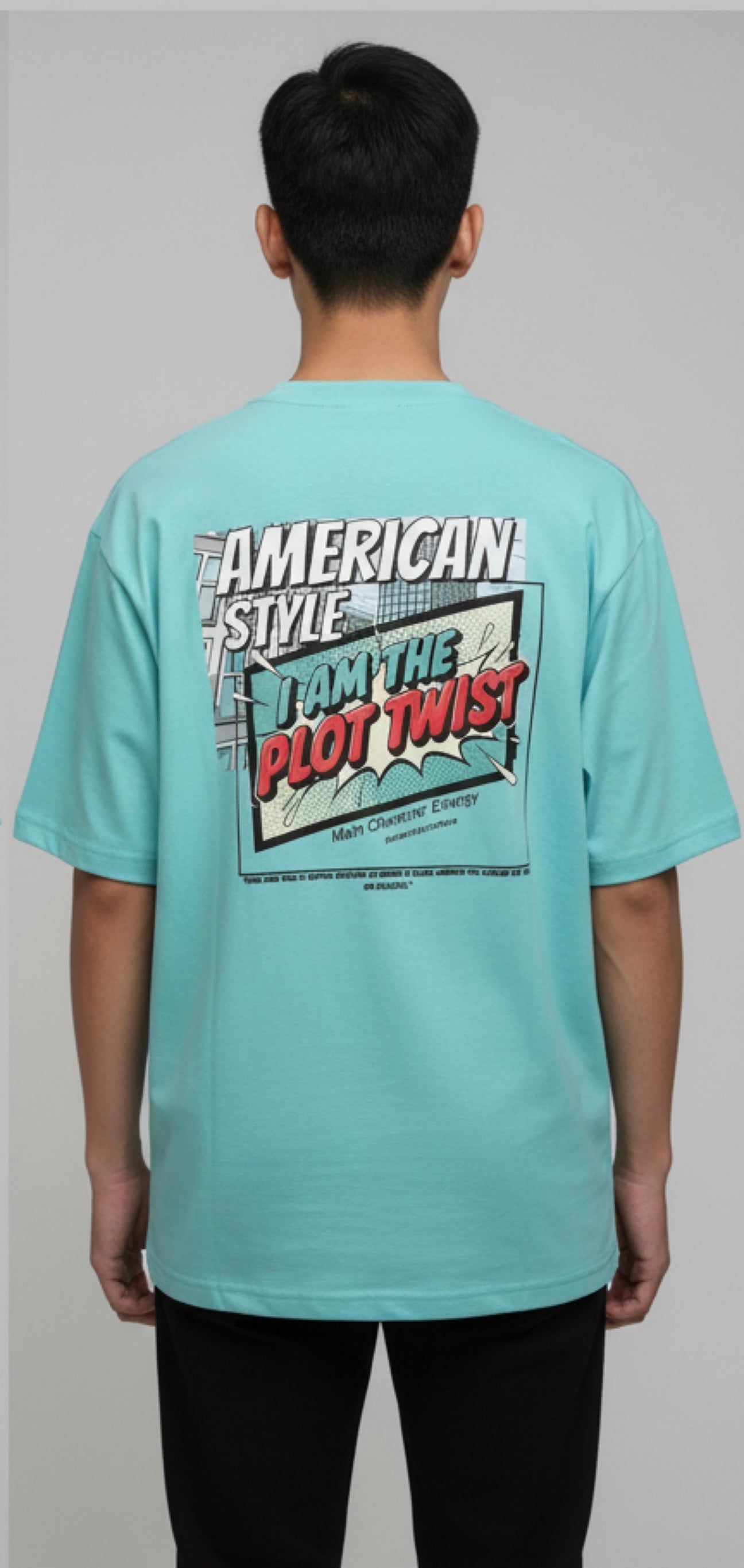 I Am The Plot Twist” Oversized Tee – Aqua  Unisex