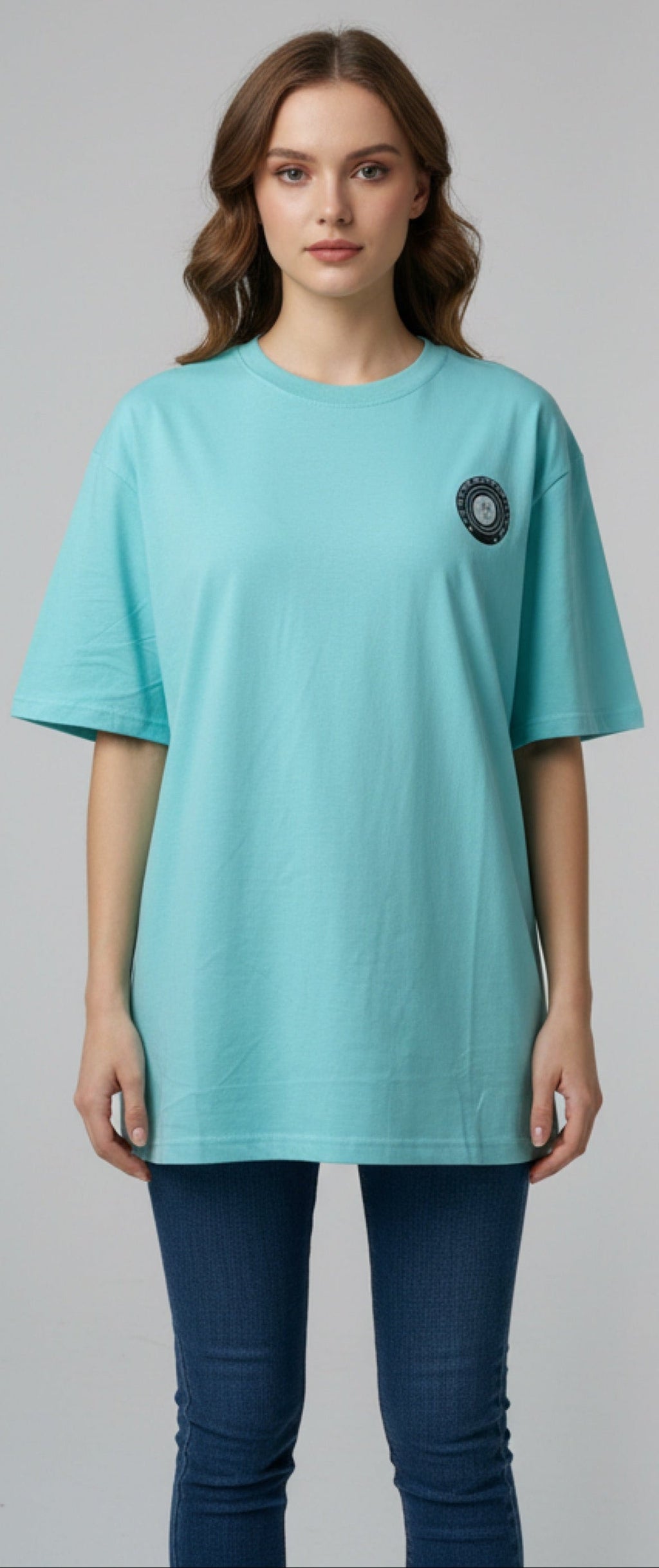 I Am The Plot Twist” Oversized Tee – Aqua  Unisex